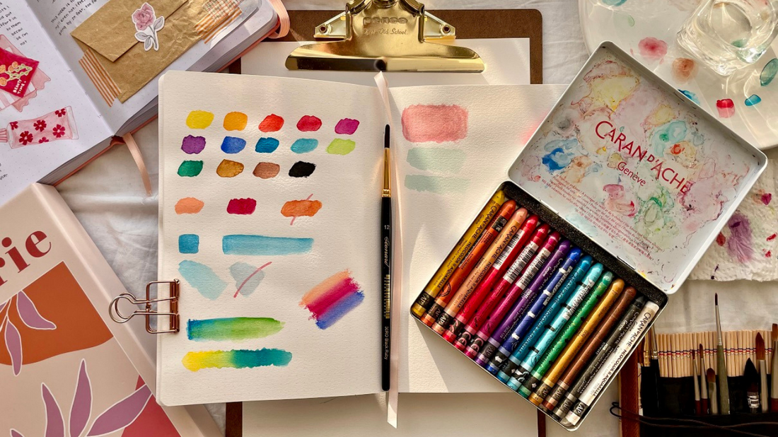 How to paint with the Neocolor 2 by Caran d'Ache