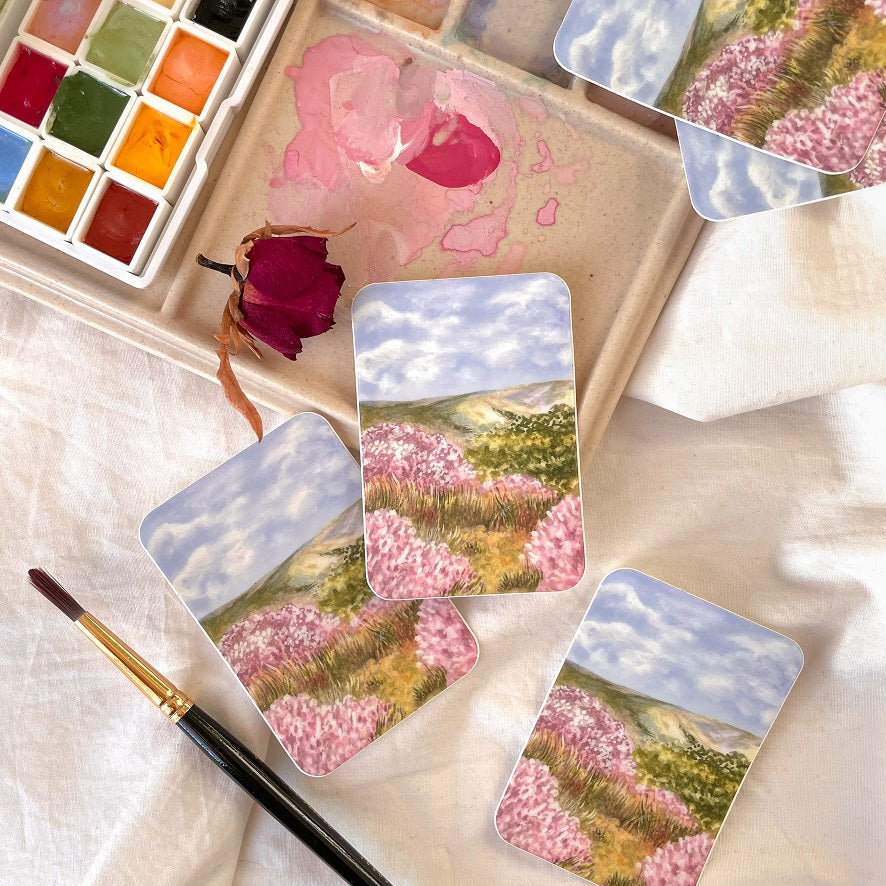 Spring Hillside Vinyl Sticker