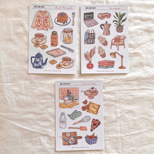 3 Cozy Sticker Sheets