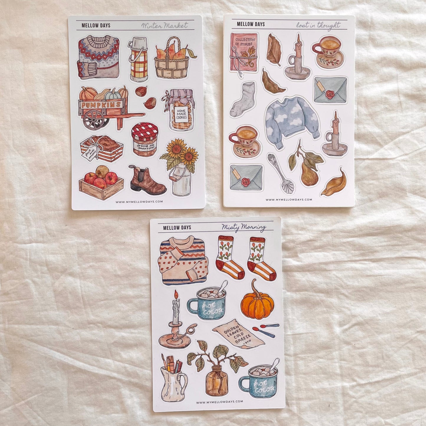 3 Autumn Sticker Sheets