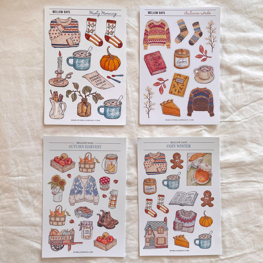 4 Autumn Sticker Sheets