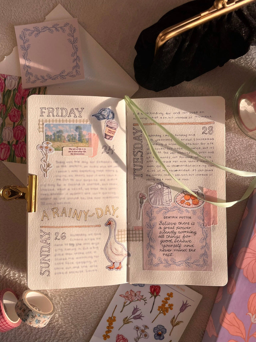 reverie traveler size bullet journal with watercolor paper